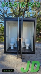 Premium All Steel Frame HD Portable Bathroom Restroom Double Stall Toilet New