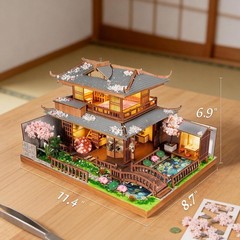 Japanese Cherry Blossom Miniature House Building Kit – Perfect Gift for Adults