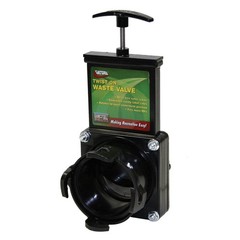Valterra T58 Twist-On Waste Valve, Mess-Free Valve for Small, Black