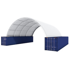40’x40′ 22oz PVC Shipping Container Canopy Storage Shed Roof Shelter Dual Truss