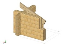 LOG HOUSE KIT #LH_BN125 ECO FRIENDLY WOOD PREFAB DIY BUILDING CABIN HOME MODULAR