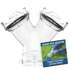 DUMPMAN RV Wye Sewer Hose Adapter, Hoses Y wye adapter, Transparent