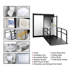 ADA Portable Restroom Handicap Accessible Toilet w/ Sink Light Vent Fan Outdoor