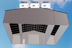 3 separate bay 54X46X16 Metal building (Message for a discounted price)