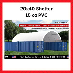20’x40′ (15 oz PVC) Upgraded Shipping CONTAINER MOUNTED shelter Fabric canvas