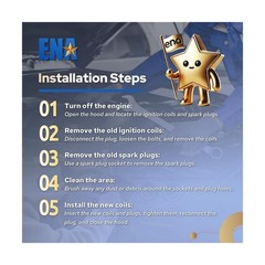 ENA 8 Ignition Coil Pack 16 Iridium Spark Plug Compatible with Chry… Fast Ship
