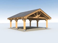 24’x24′ (576 sq.ft.) HEAVY TIMBER CARPORT FOR 2 VEHICLES CARS PREFAB WOOD CANOPY
