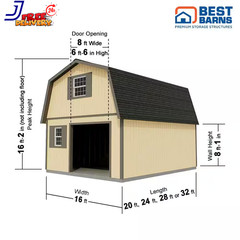 Maker’S Loft 16 Ft. X 32 Ft. 2-Story Wood Garage Kit w/ High Side Walls and Loft