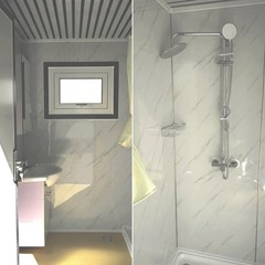 Bastone Private Toilet Stalls w/ Sink &Showers Mobile Toilet Portable Restrooms