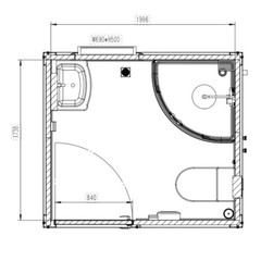 Bastone Outdoor Portable Restroom Mobile Toilet With 1 Shower Bathroom & Sink