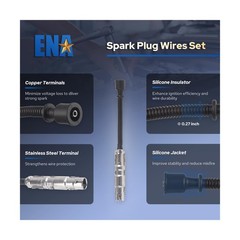 ENA Set of 6 Ignition Coil with 12 Iridium Spark Plug and Wire Set Compatible…
