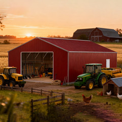 46x25x15FT Heavy-Duty Metal Garage Barn Shed Reinforced Steel Carport 1150 sq.ft