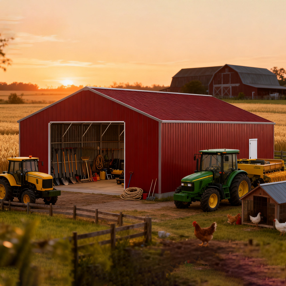 46x25x15FT Heavy-Duty Metal Garage Barn Shed Reinforced Steel Carport 1150 sq.ft