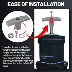 TonGass (2-Pack, Grey RV Waste Valve Handle Replacement for Extension Gray