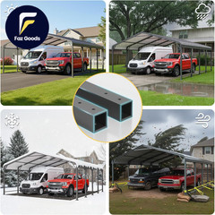 20′ X 20′ Metal Carport with Updated Roof & Enhanced Base Heavy Duty Canopy