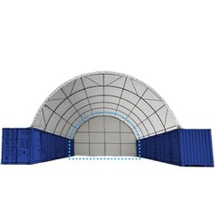 Back Wall for Container Shelter 40’x40’x15′ , 22oz PVC Shelter Parts
