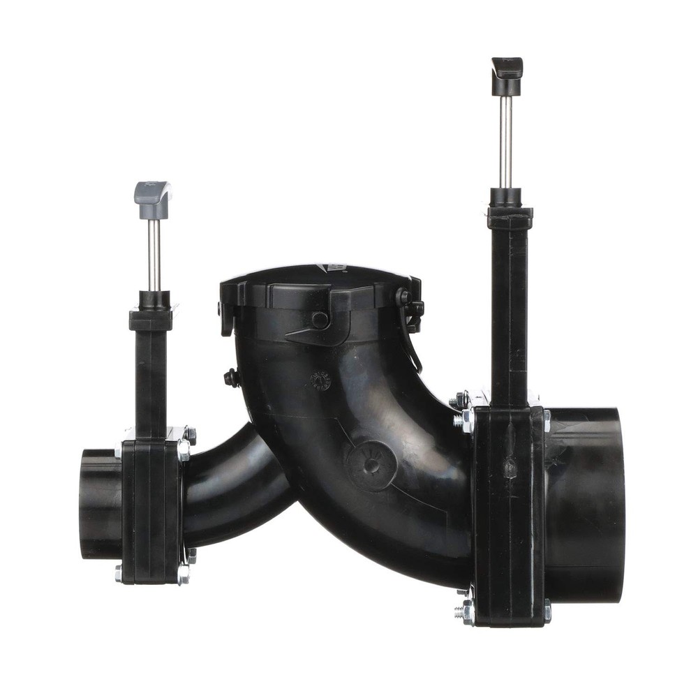 Valterra Ell Double Rotating Valve, Mess-Free Waste Valve for RV’s, 3″, Black