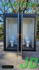 Premium All Steel Frame HD Portable Bathroom Restroom Double Stall Toilet New