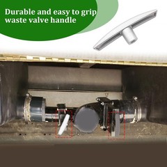 Tecledsn 2PCS RV Waste Water Valve Handles, Tank Handles Silver