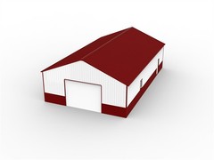 51x31FT Metal Barn Garage w/ Electric Roll-Up Door for Farm & Industrial Storage