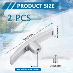 SAQXK 2pcs Aluminum T Handle RV Camper Waste Valve Handles T1003-6MN, White