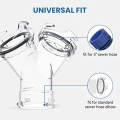 DUMPMAN RV Wye Sewer Hose Adapter, Hoses Y wye adapter, Transparent