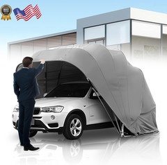 Heavy Duty Retractable Carport – Portable Lockable Car Shelter 8×8.2×7.5FT