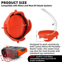 TonGass 2-Pack Orange RV Sewer Cap