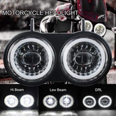 Motorcycle LED Headlight Buell XB Halo White