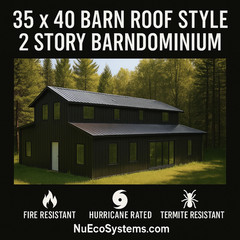 Lightweight Galvanized Steel Tall Barndominium with Loft and Double Leantos