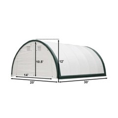 W20’xL30’xH12′ Single Truss Arch Storage Shelter 11oz PE Canvas Shelter Tent