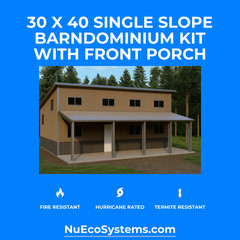 Florida HURRICANE RATED Gable 2 Story Galvanized Steel Barndominium Home Kit