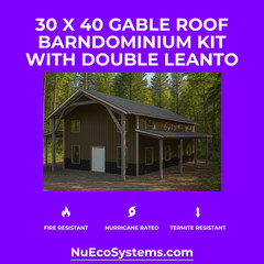 Steel Framed Barn Style Barndominium Kit with Huge 2nd Story Loft Mezzanine