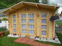 Bristhol 13×11 garden shed – natural wood prefab shed kit