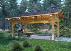 400 sq.ft. 13’x27′ PREMIUM HEAVY TIMBER CARPORT FOR RV CARS PAVILION WOOD PREFAB