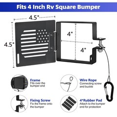 Aluminum RV Bumper End Cap 2 Pack, Fits 4-Inch Square Camper Bumpers, black