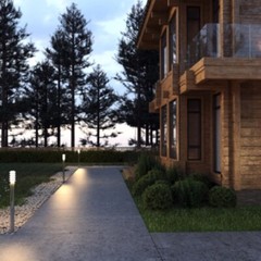 MODERN LOG HOUSE KIT #LH-215-1 ECO FRIENDLY WOOD PREFAB DIY BUILDING CABIN HOME