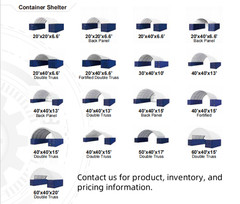 20×40 Container Shelter Canopy 15oz PVC & PE Back Panel