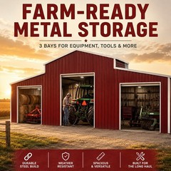 42’x30’x15′ Metal Garage Shed Barn Outdoor Storage Heavy Duty Galvanized Steel