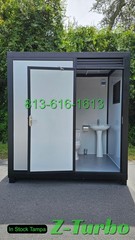 New Economical Steel Frame Semi-permanent Portable Shower Toilet Combo Bathroom