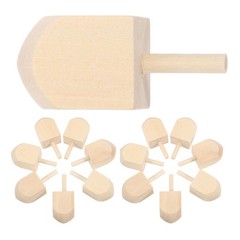 15pcs Unfinished Wooden Dreidels – Blank Wood Craft Hanukkah