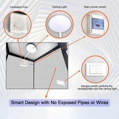 Bastone Dual Stall Portable Restroom Outdoor Mobile Toilet w/ 2 Sinks Bathroom