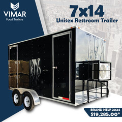 7×14 New Unisex Restroom Trailer, Custom Trailer Manufacturers, Mobile Bathroom