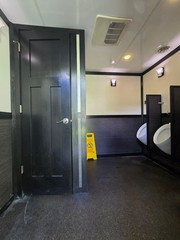 Portable Restroom Trailer, 2 women, 1 man stalls, 3 urinals, Internal Water Tank