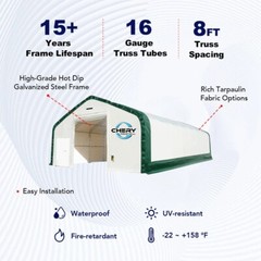 W40’xL64’xH23′ Portable Double Truss Storage Shelter 22OZ PVC Canvas Shelter