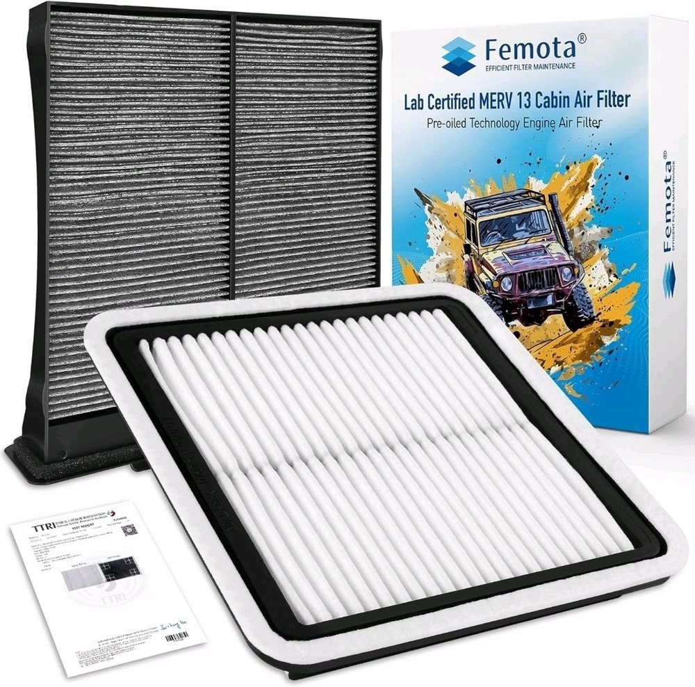 Cabin & Engine Air Filter Kit, CF10930& CA9997, Lab Certified MERV 13, Pre-Oiled