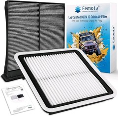 Cabin & Engine Air Filter Kit, CF10930& CA9997, Lab Certified MERV 13, Pre-Oiled