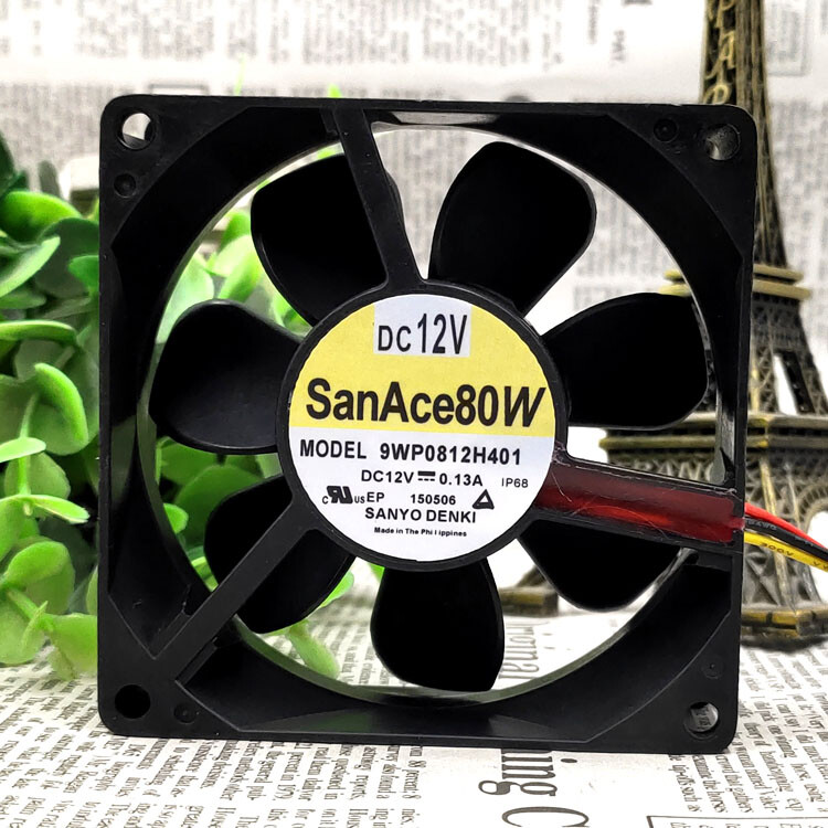 1 pcs Sanyo 9WP0812H401 12V 8025 0.13A waterproof mute cooling fan