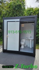 New Economical Steel Frame Semi-permanent Portable Shower Toilet Combo Bathroom