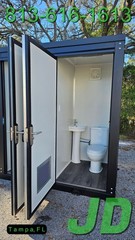 Premium All Steel Frame HD Portable Bathroom Restroom Double Stall Toilet New